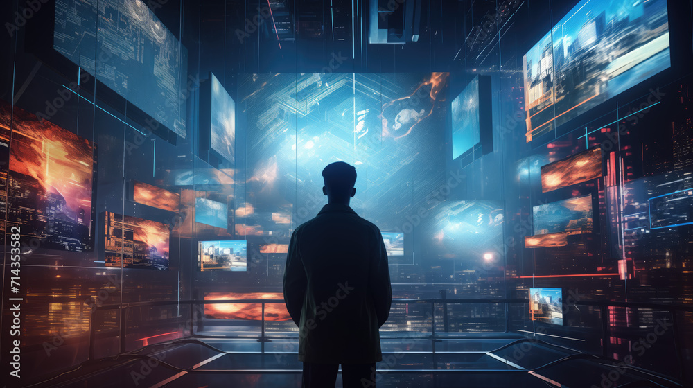 An imaginative digital artwork illustrating a holographic interface in a sci-fi setting, where data and information come to life in a mesmerizing and futuristic display. An imaginative digital artwork illustrating a holographic interface in a sci-fi setting, where data and information come to life in a mesmerizing and futuristic display.