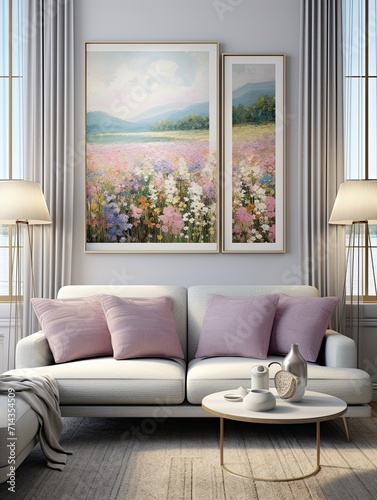 Tranquil Waterside Vistas: Wildflower Tales by the Lakeside Wall Art © Michael