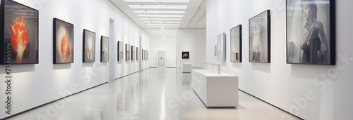 modern art gallery with many pictures of pictures. photo