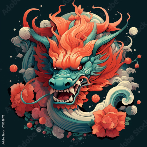 The Chinese dragon is the symbol of 2024 according to the Chinese calendar. Its graceful body, covered in many scales, is decorated with multi-colored veins, giving the impression of a vibrant