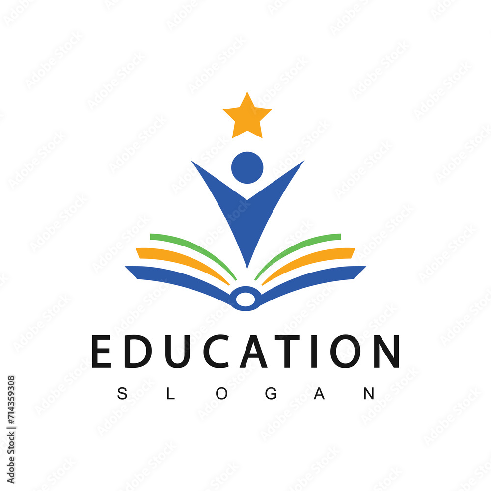 Student with book logo vector. Education logo template Student with book logo vector. Education logo template