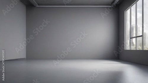 Abstract smooth empty grey studio well use as background business report digital website template backdrop.