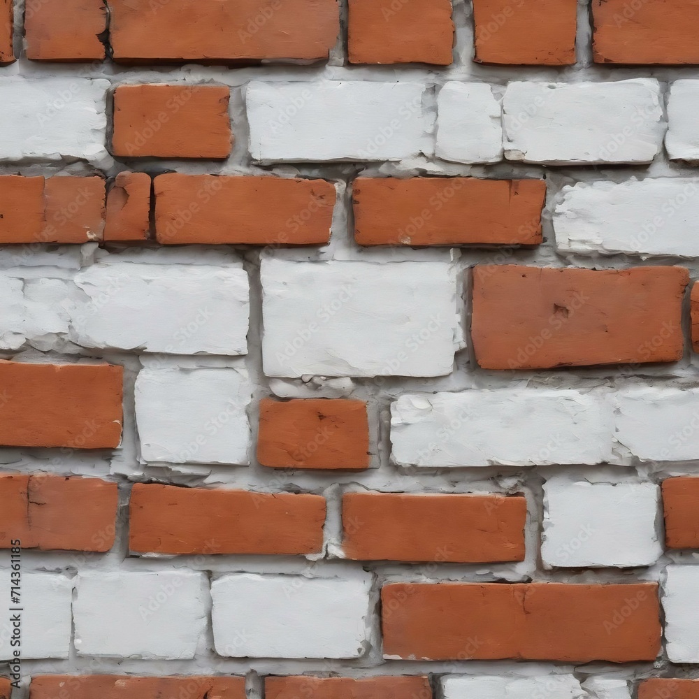 Obraz premium Brick wall painted in white