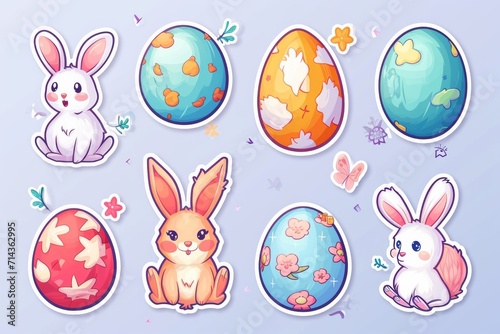 A whimsical illustration bursting with colorful cartoon bunnies and hidden easter eggs, capturing the joy and playfulness of the holiday season