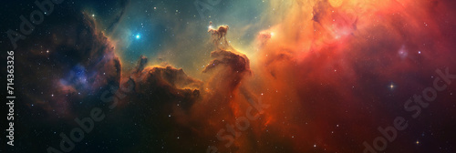 Majestic Nebula Panorama in Deep Space