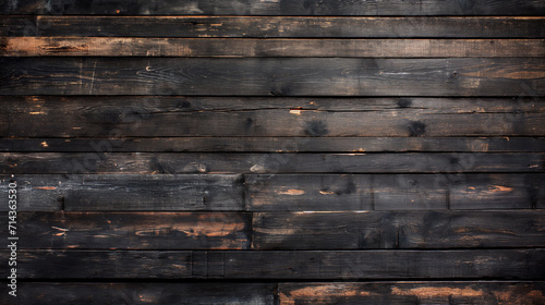 Sleek Black Wooden Wall Texture