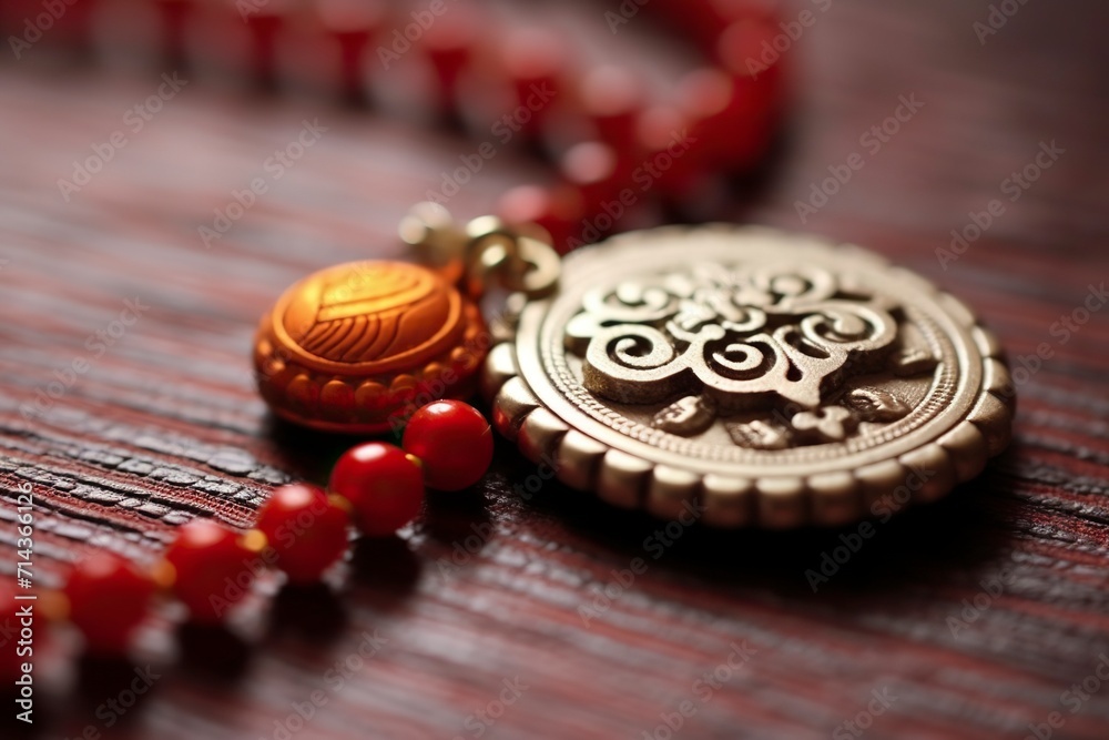 Raksha bandhan Close up of rakhi with kumkum Raksha bandhan Close up of rakhi with kumkum