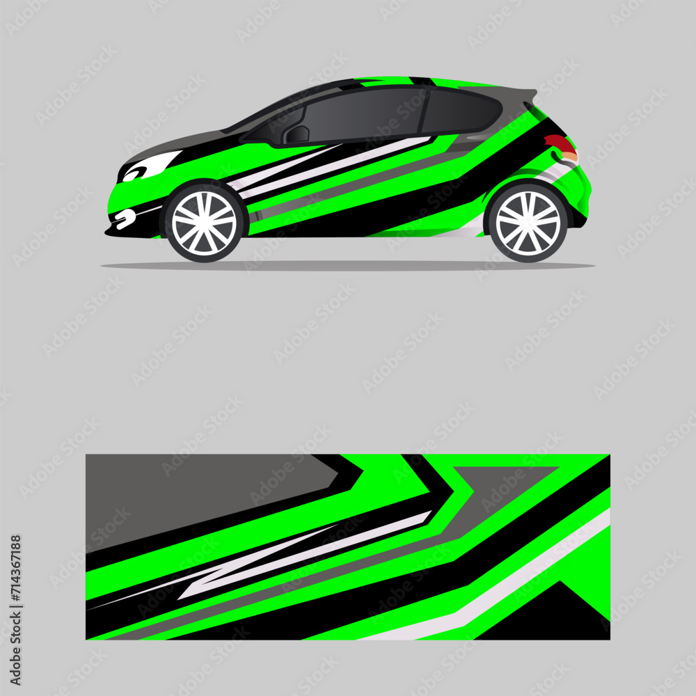 Car decal wrap design vector