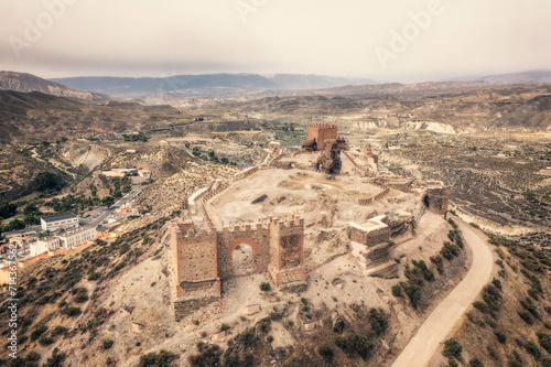 aerial view of Tabernas Castle, Almeria, Spain photo