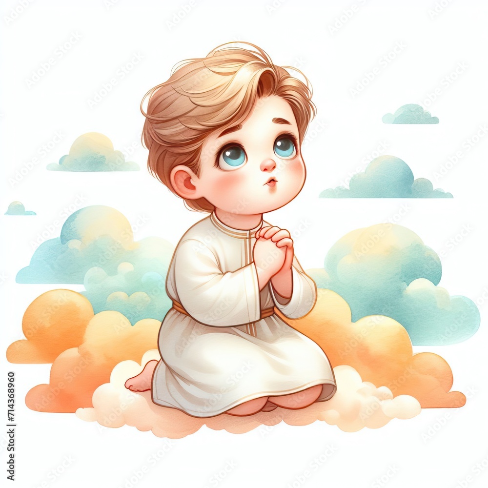¨Petit Garçon Priant Au Style Le Petit Prince ¨Petit Garçon Priant Au Style Le Petit Prince