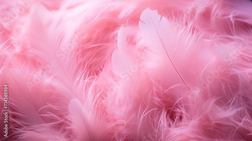 Trendy pink feather texture close up  abstract macro fluffy feather background