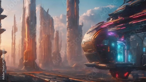 Modern futuristic sci fi background photo