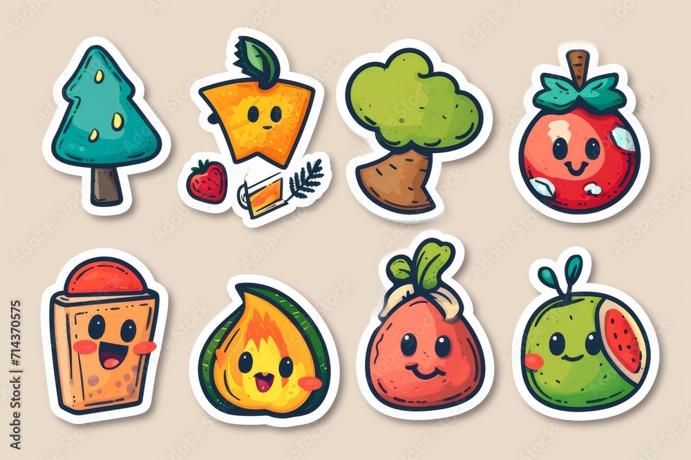 Get into the spooky spirit with these adorable halloween-themed fruit cartoon stickers, perfect for adding a touch of whimsy to any message or project