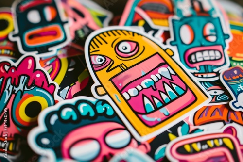 Vibrant expressions of creativity  these graffiti-inspired stickers add a burst of color to any surface