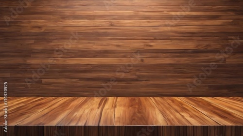 Wooden tabletop at tropical paper texture wall,template mock up for display of product,business presentation.