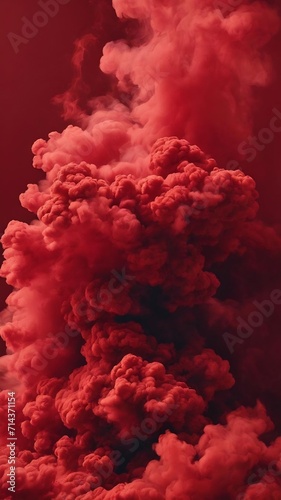 Red smoke in studio