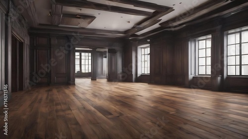 Dark room with wooden floor