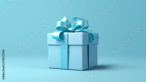 Blank blue gift box showcase display mock up stand Ai Generative © Lucky