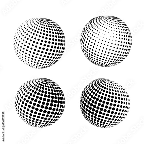 Abstract grunge halftone globe textured background design vector set	