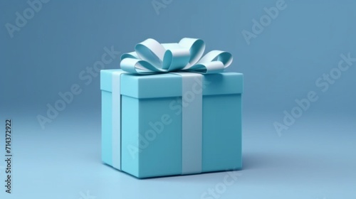 Blank blue gift box showcase display mock up stand Ai Generative © Lucky