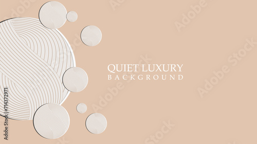 Quite Luxury background vector . wave line circle background design, simple a beige background, cream background 