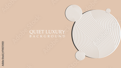 Quite Luxury background vector . wave line circle background design, simple a beige background, cream background 