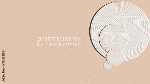 Quite Luxury background vector . wave line circle background design, simple a beige background, cream background 