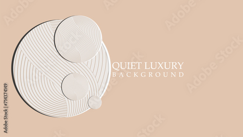 Quite Luxury background vector . wave line circle background design, simple a beige background, cream background 