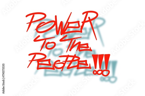 Obraz na płótnie Power to the people text graffiti style isolated on white background w salonie