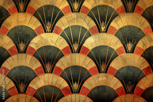 Art Deco Inspired Wallpaper  Elegant Geometric Wallpaper Design  Gold Accents