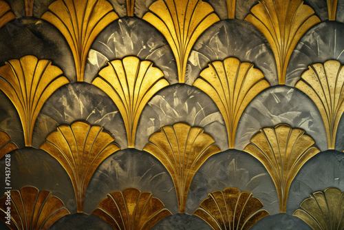 Art Deco Inspired Wallpaper, Elegant Geometric Wallpaper Design, Gold Accents