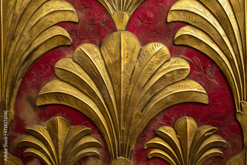 Art Deco Inspired Wallpaper, Elegant Geometric Wallpaper Design, Gold Accents