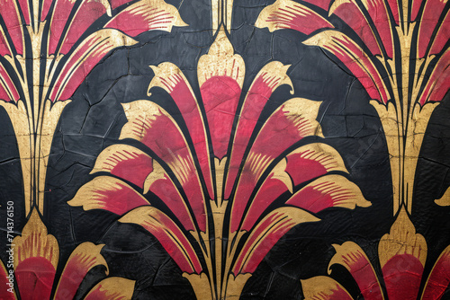 Art Deco Inspired Wallpaper, Elegant Geometric Wallpaper Design, Gold Accents