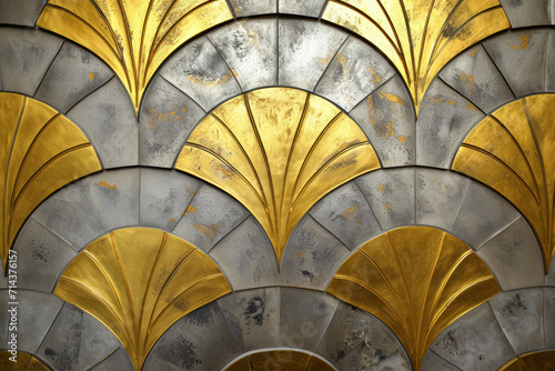 Art Deco Inspired Wallpaper, Elegant Geometric Wallpaper Design, Gold Accents