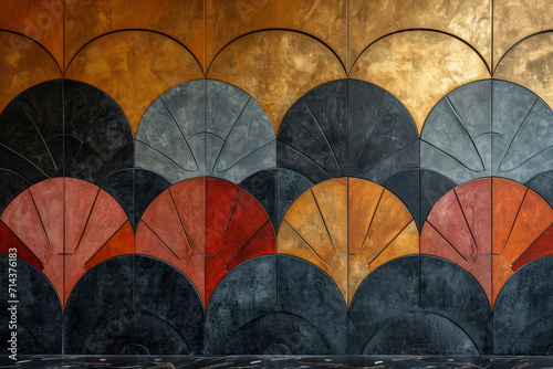 Art Deco Inspired Wallpaper, Elegant Geometric Wallpaper Design, Gold Accents