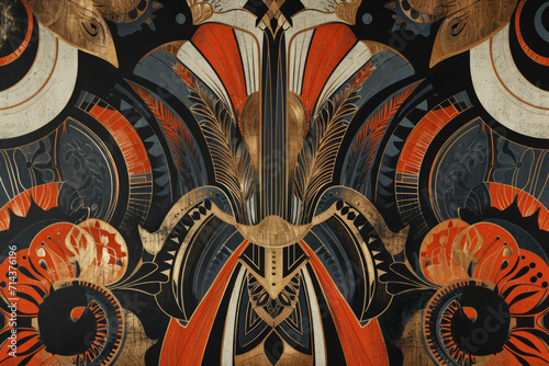 Art Deco Inspired Wallpaper, Elegant Geometric Wallpaper Design, Gold Accents