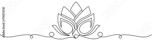 Illustration vector of lotus in lineart style for Vesak celebration photo