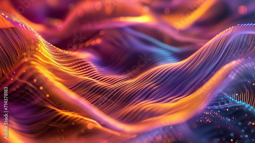Vibrant abstract wavy technology background