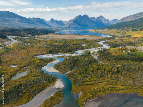 Fotografie Beautiful landscape in east Glacier, Montana.