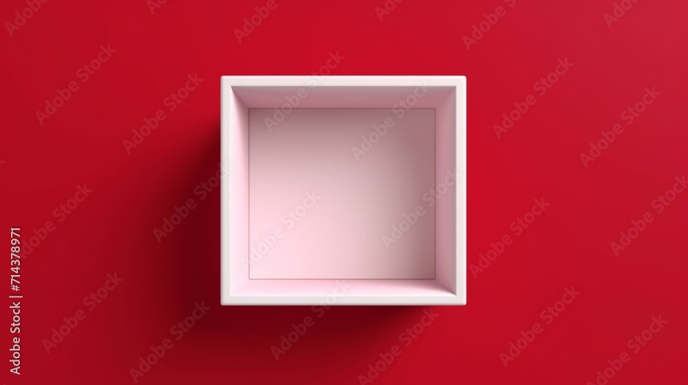 Blank open white box or top view of white present box Ai Generative Blank open white box or top view of white present box Ai Generative