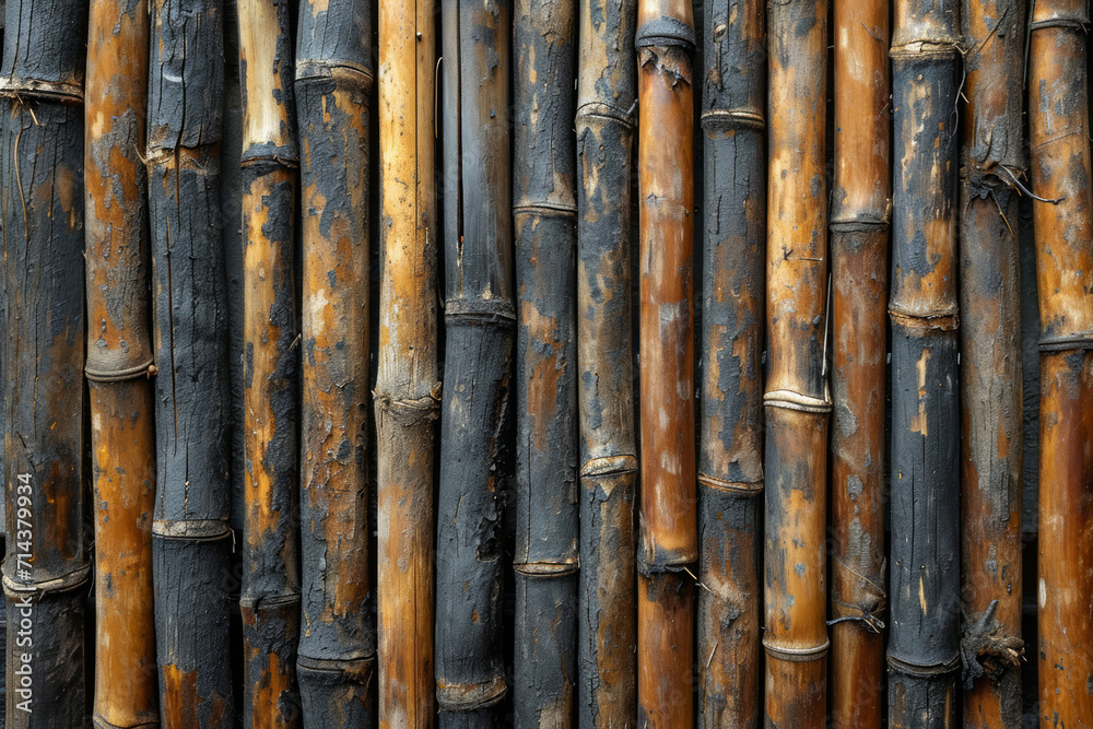 Bamboo Boho Chic Inspired Interior Wallpaper, Surface Material Texture Bamboo Boho Chic Inspired Interior Wallpaper, Surface Material Texture