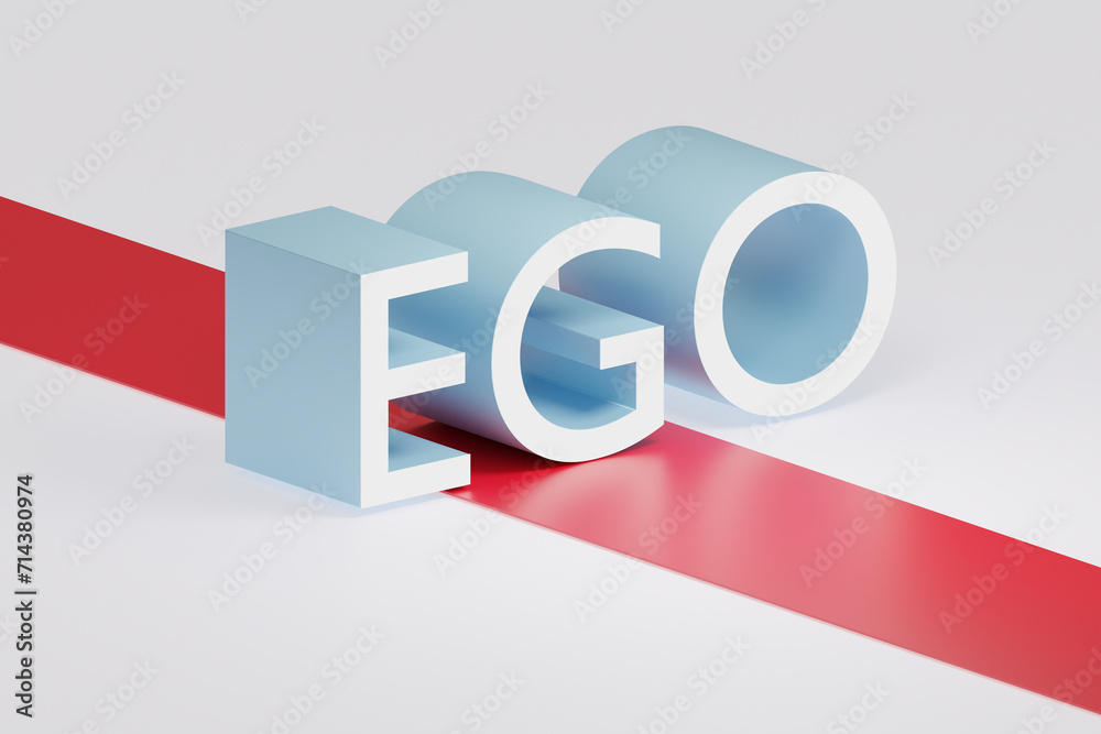 Ego personality concept with letters - 3d rendering