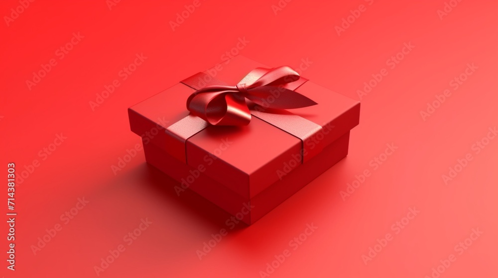 Blank red gift box product display showcase or exhibition Ai Generative Blank red gift box product display showcase or exhibition Ai Generative