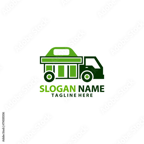 junk truck logo design vector