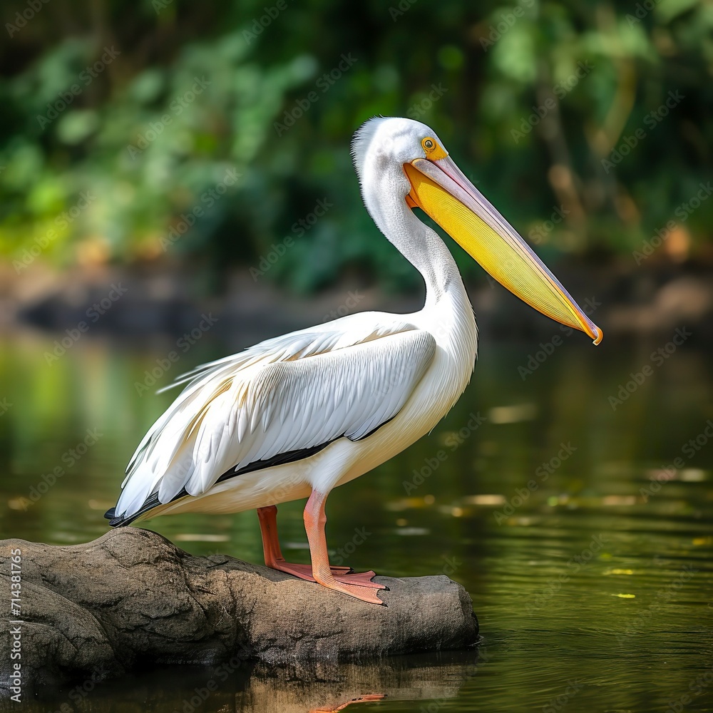 Great White Pelican in nature , Pelecanus onocrotalus Great White Pelican in nature , Pelecanus onocrotalus
