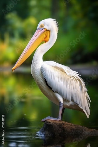 Great White Pelican in nature , Pelecanus onocrotalus