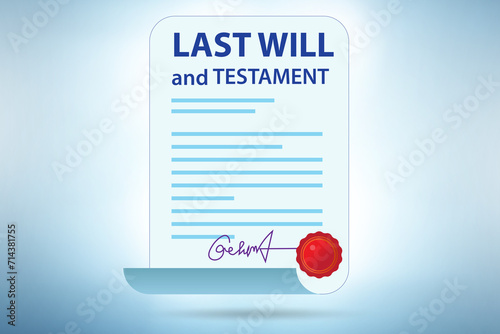 Last will and testament legal concept