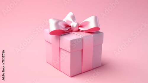 Blank sweet pink pastel color present box Ai Generative