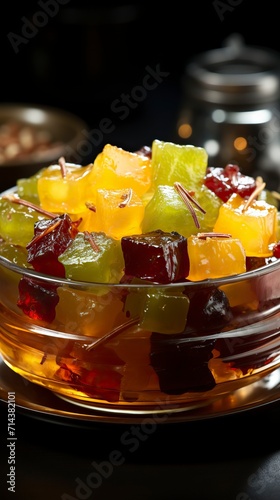 indian sweets in a plate includes gulab jamun, rasgulla, kaju katli, morichoor or bundi laddu, gujiya or karanji photo