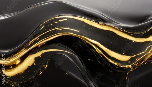 abstract of black and gold flows